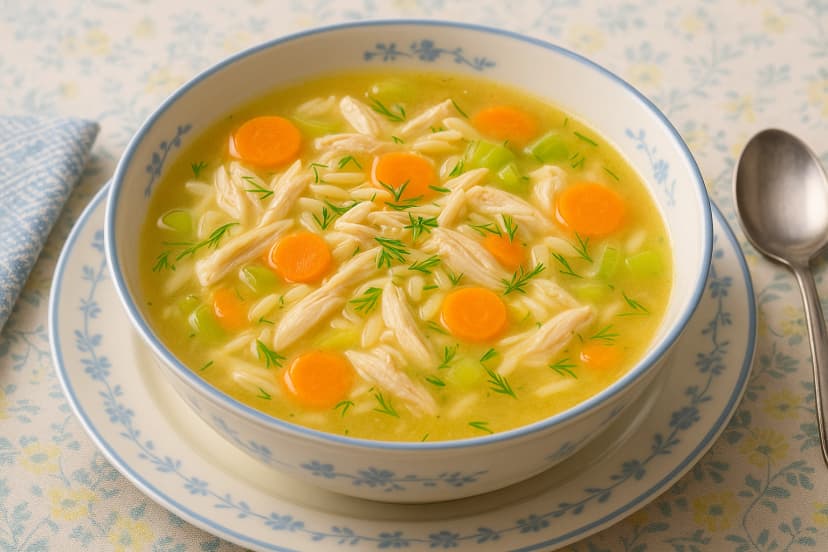 Lemon Chicken Orzo Soup