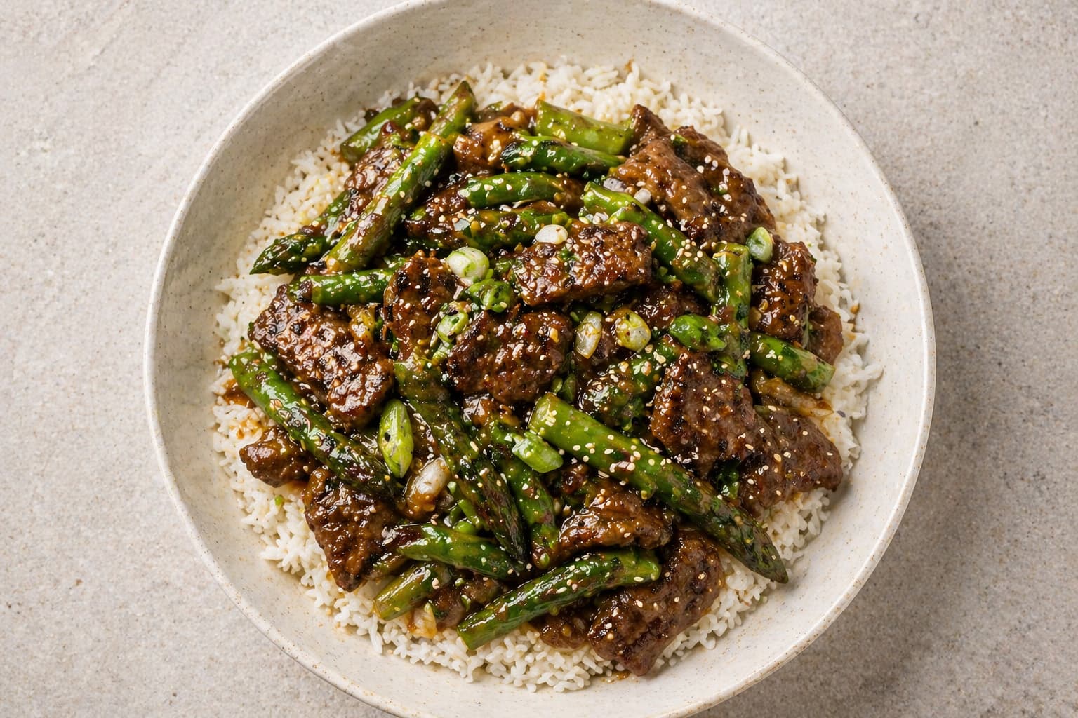 Ginger Beef Stir-Fry with Snappy Asparagus