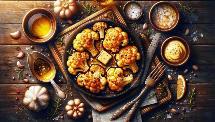 Roasted Cauliflower Steaks with Garlic Butter